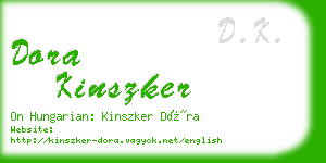 dora kinszker business card